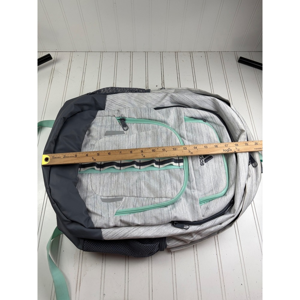 Adidas Gray Prime Multi-Pocket School Travel Multi Compartment Backpack Unisex - Picture 7 of 12